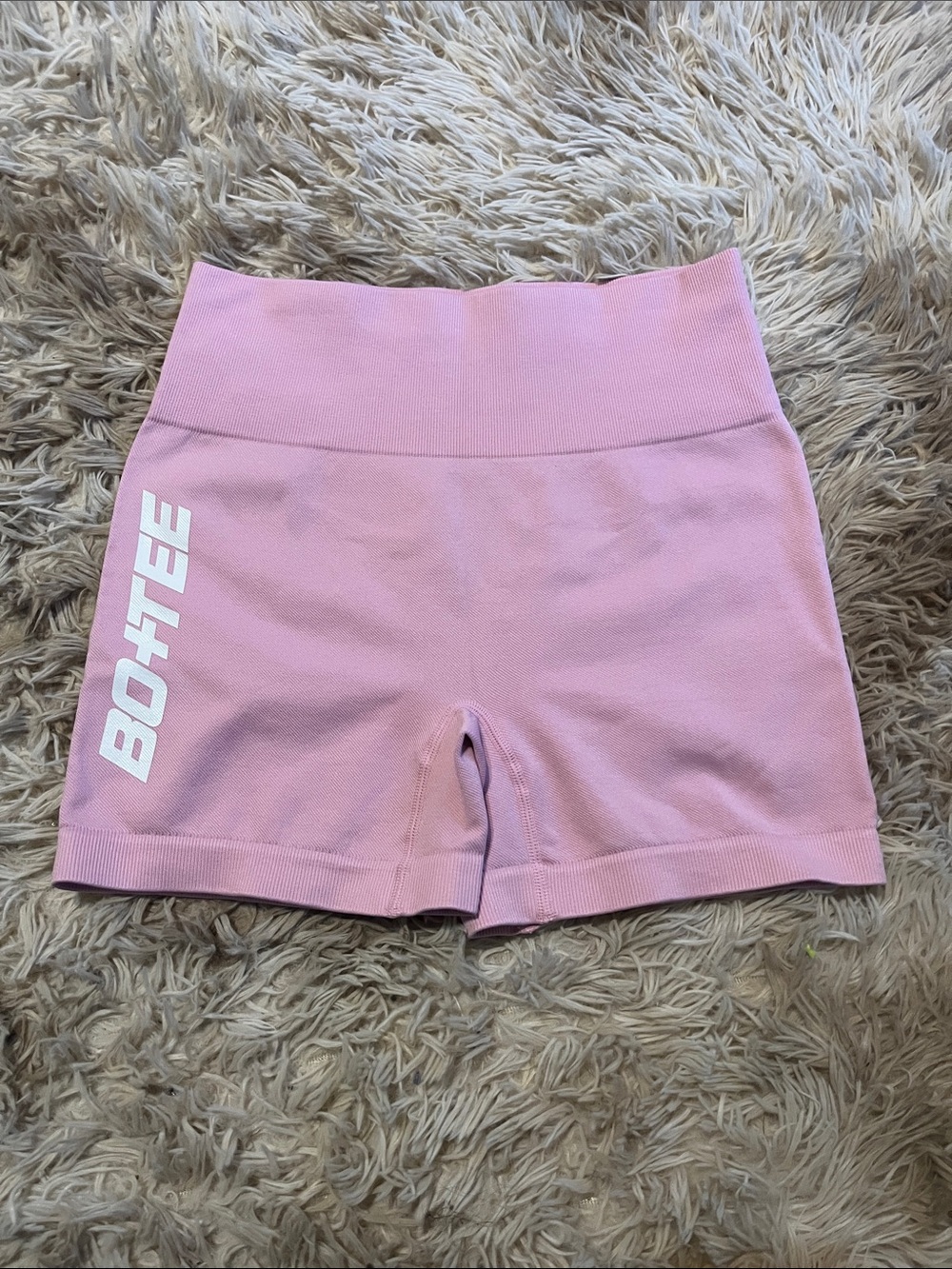 BO+TEE Pink High-Rise Seamless Athletic Shorts